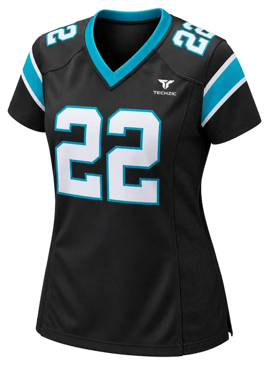 TECHZIC Women's Teal-Trim Football Jersey