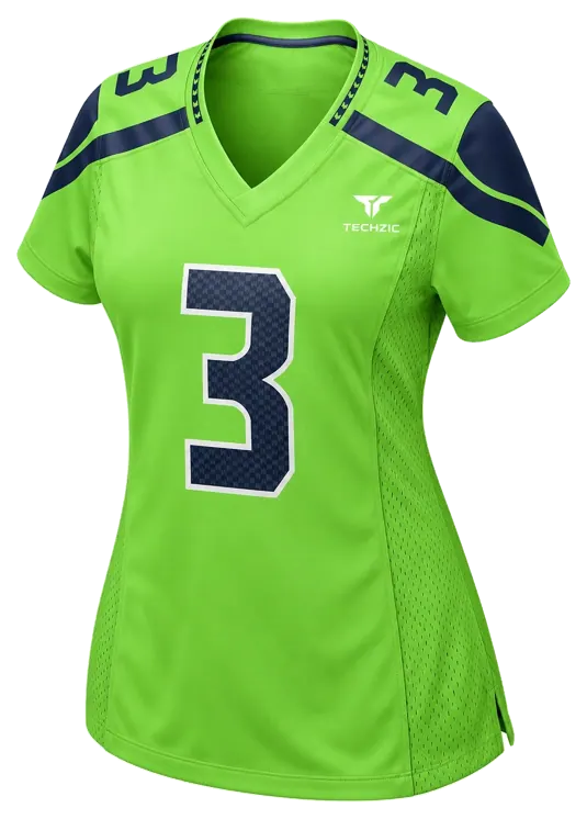 TECHZIC Women's Lime-Yoke Football Jersey