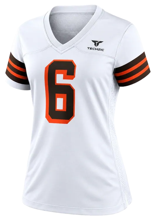 TECHZIC Women's Orange-Band Football Jersey