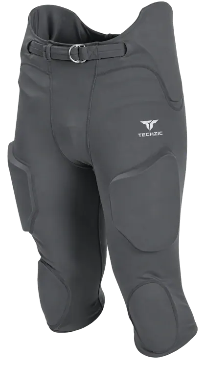 TECHZIC High-Waist Padded Football Pants in Charcoal Grey