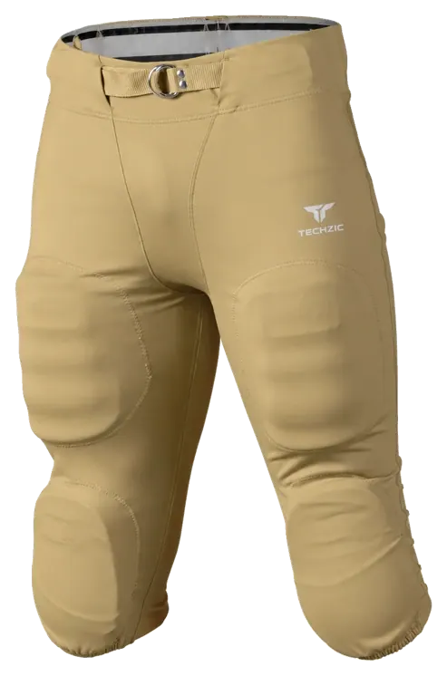 TECHZIC Ribbed-Pad Football Pants in Sand Gold