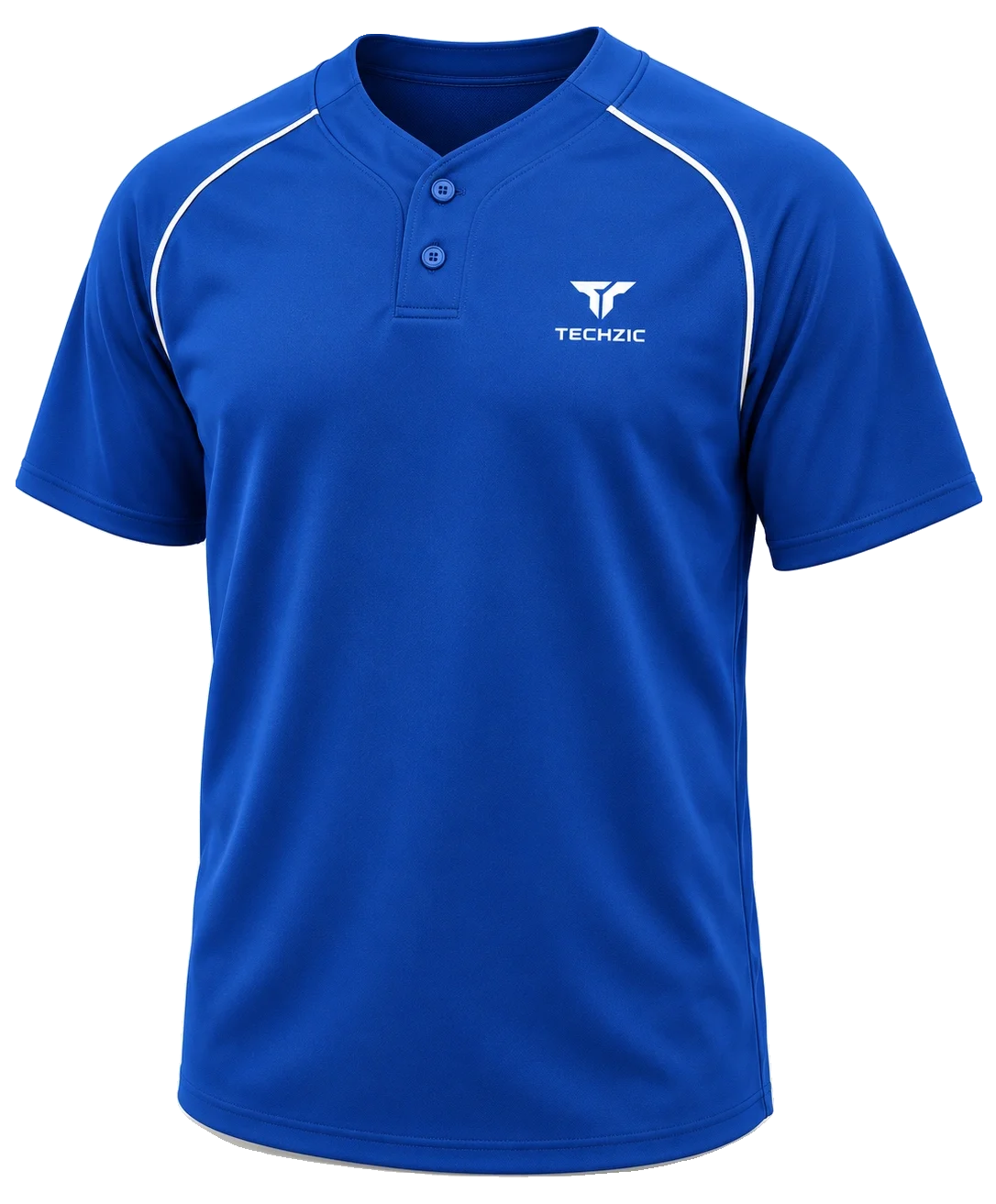 TECHZIC Two-Button Piped Baseball Jersey - Baseball Jerseys by TECHZIC