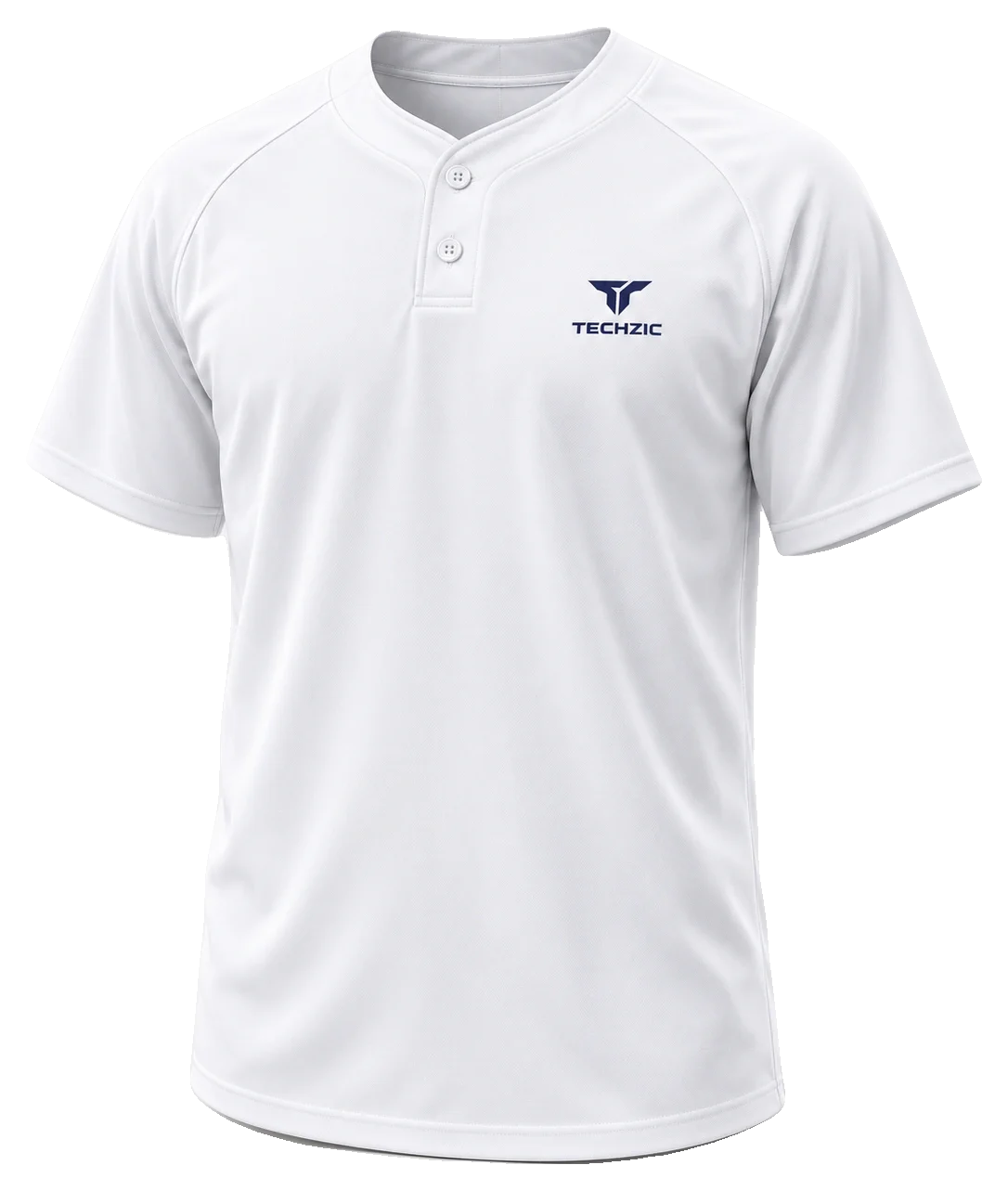 TECHZIC Two-Button Solid Baseball Jersey - Baseball Jerseys by TECHZIC
