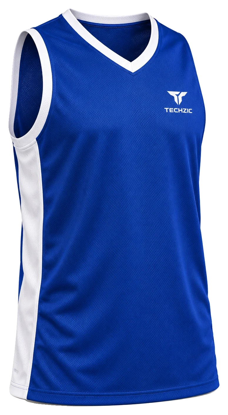 TECHZIC V-Neck Side-Panel Basketball Jersey - Basketball Jerseys by TECHZIC