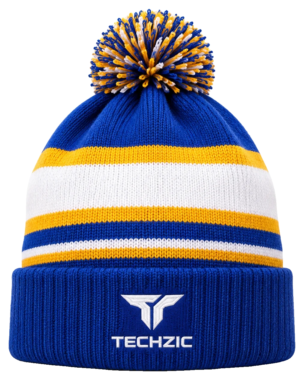 TECHZIC Custom Knit Pom Beanie 2403 - Custom Knit Beanies by TECHZIC