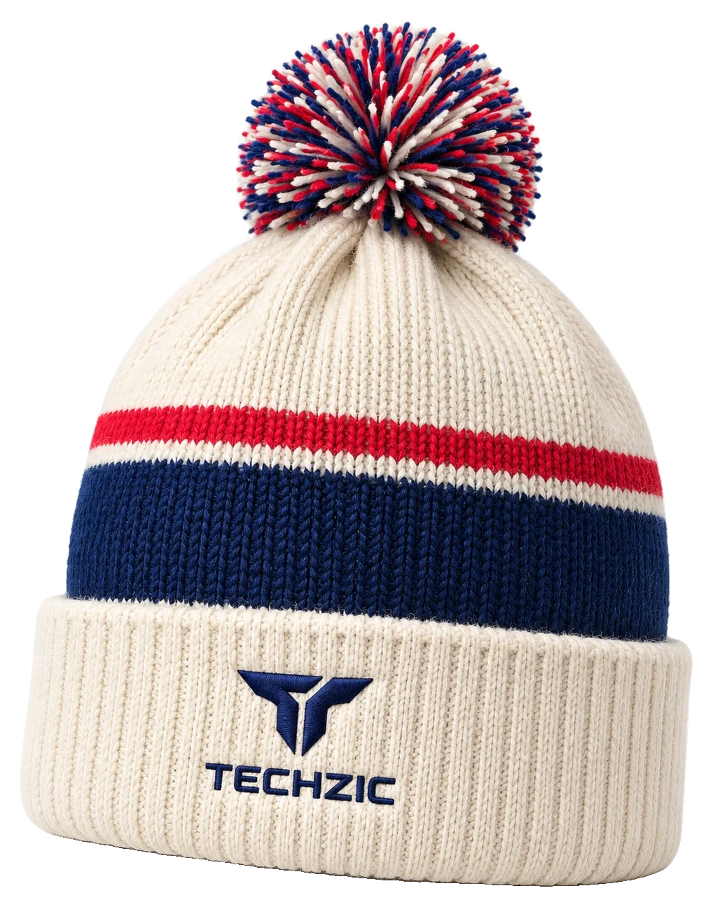 TECHZIC Custom Knit Pom Beanie 2413 - Custom Knit Beanies by TECHZIC