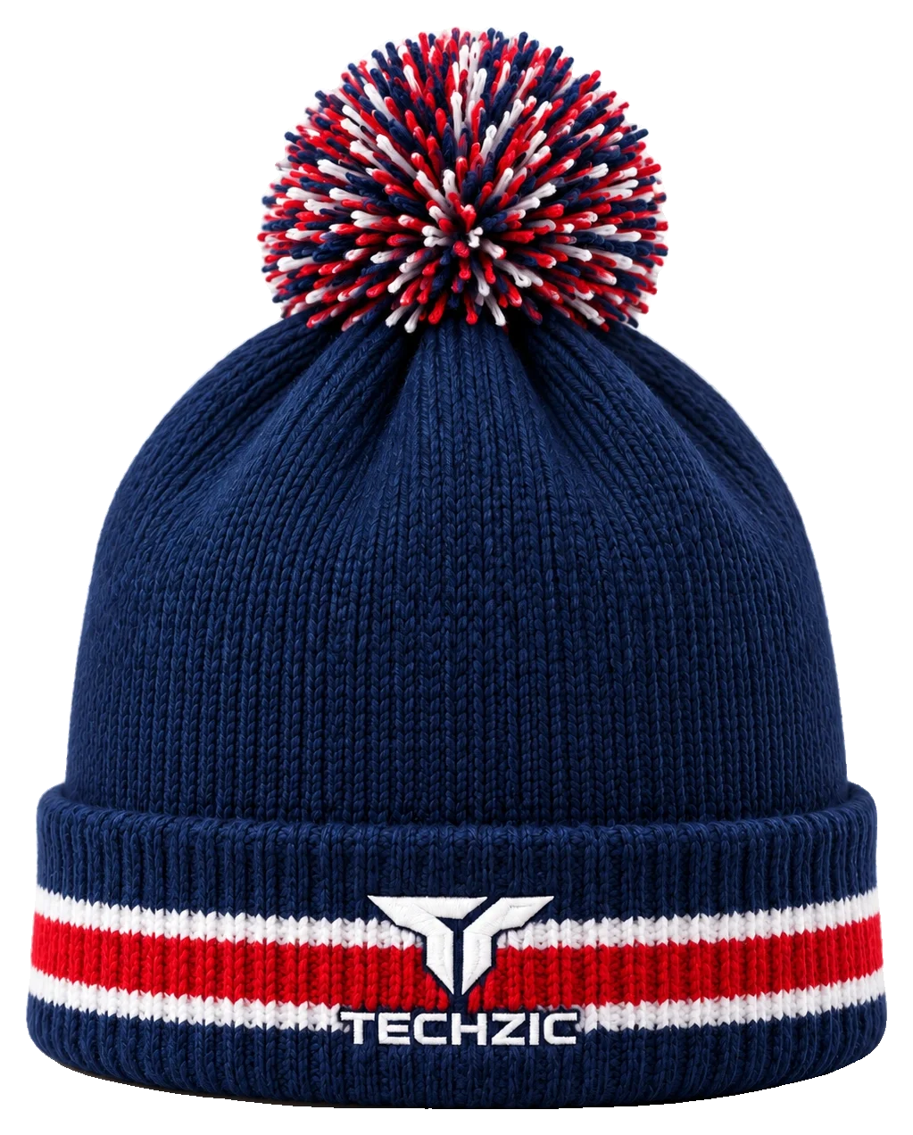 TECHZIC Custom Knit Pom Beanie 2424 - Custom Knit Beanies by TECHZIC