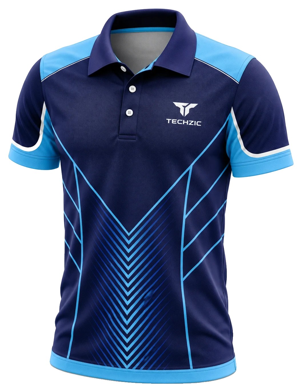 TECHZIC Geometric Cricket Polo Jersey - Cricket Jerseys by TECHZIC