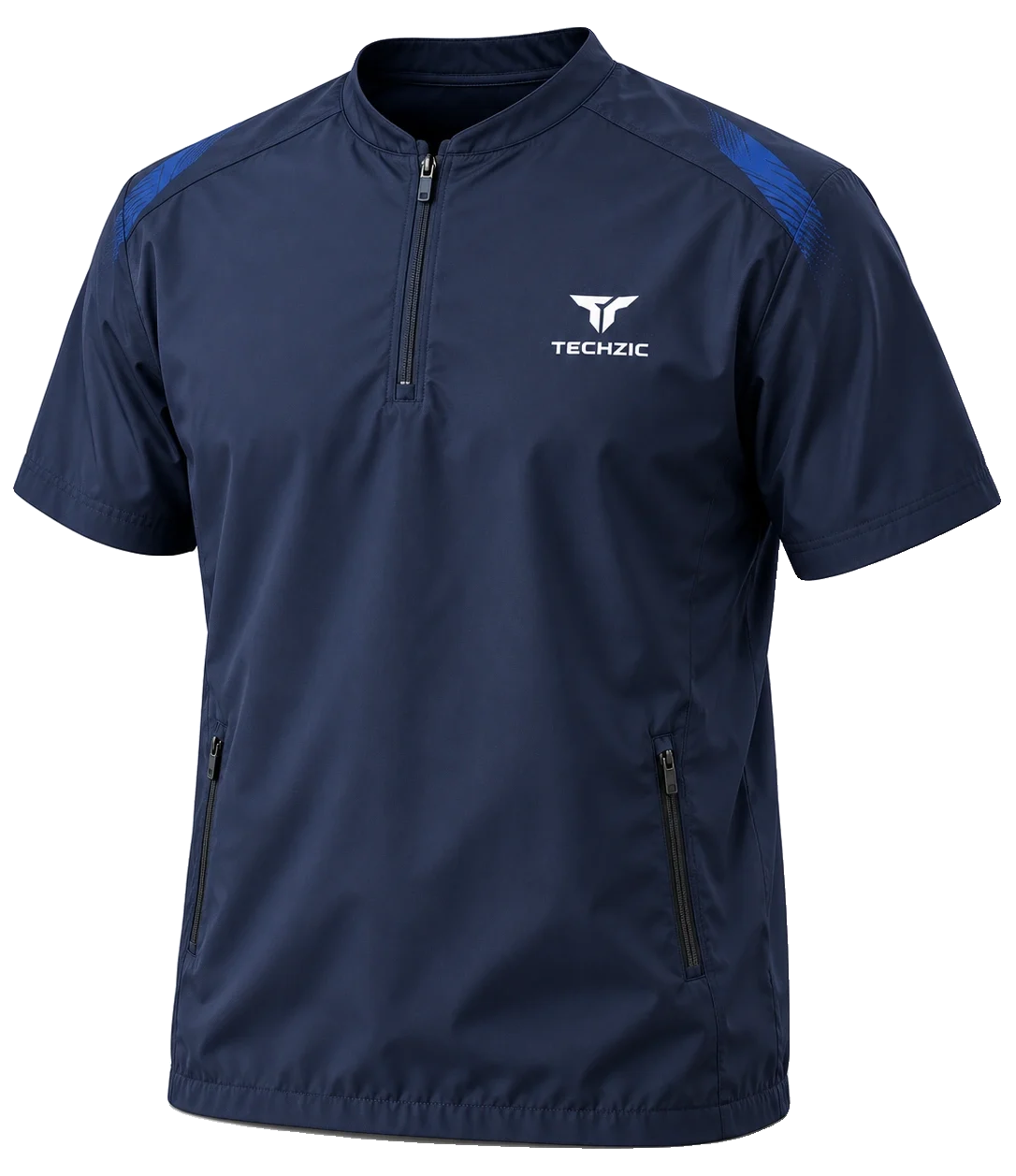 TECHZIC Short-Sleeve Low-Collar Quarter-Zip Training Shell - Training Shells by TECHZIC