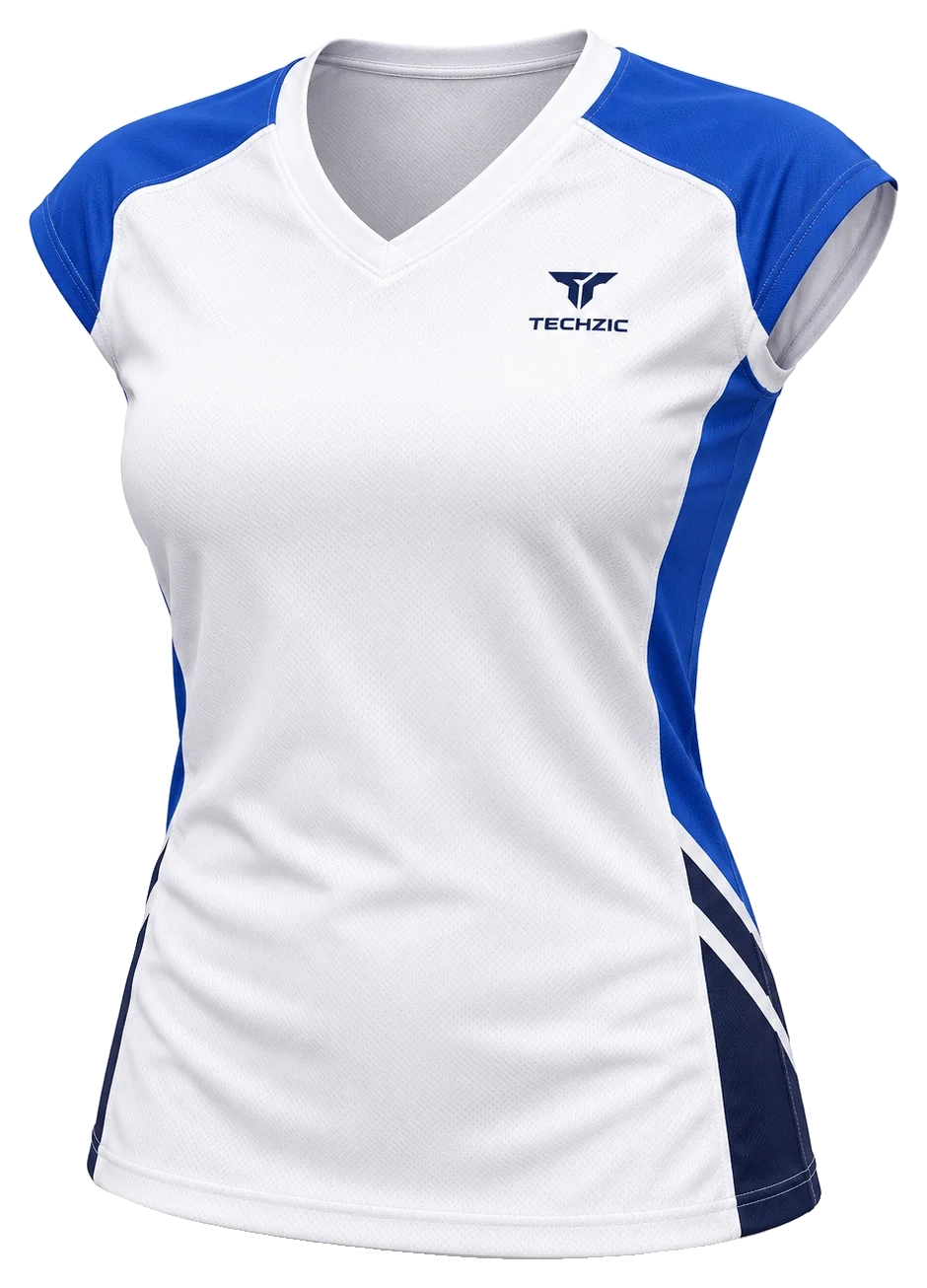 TECHZIC Cap-Sleeve V-Neck Volleyball Jersey - Volleyball Jerseys by TECHZIC