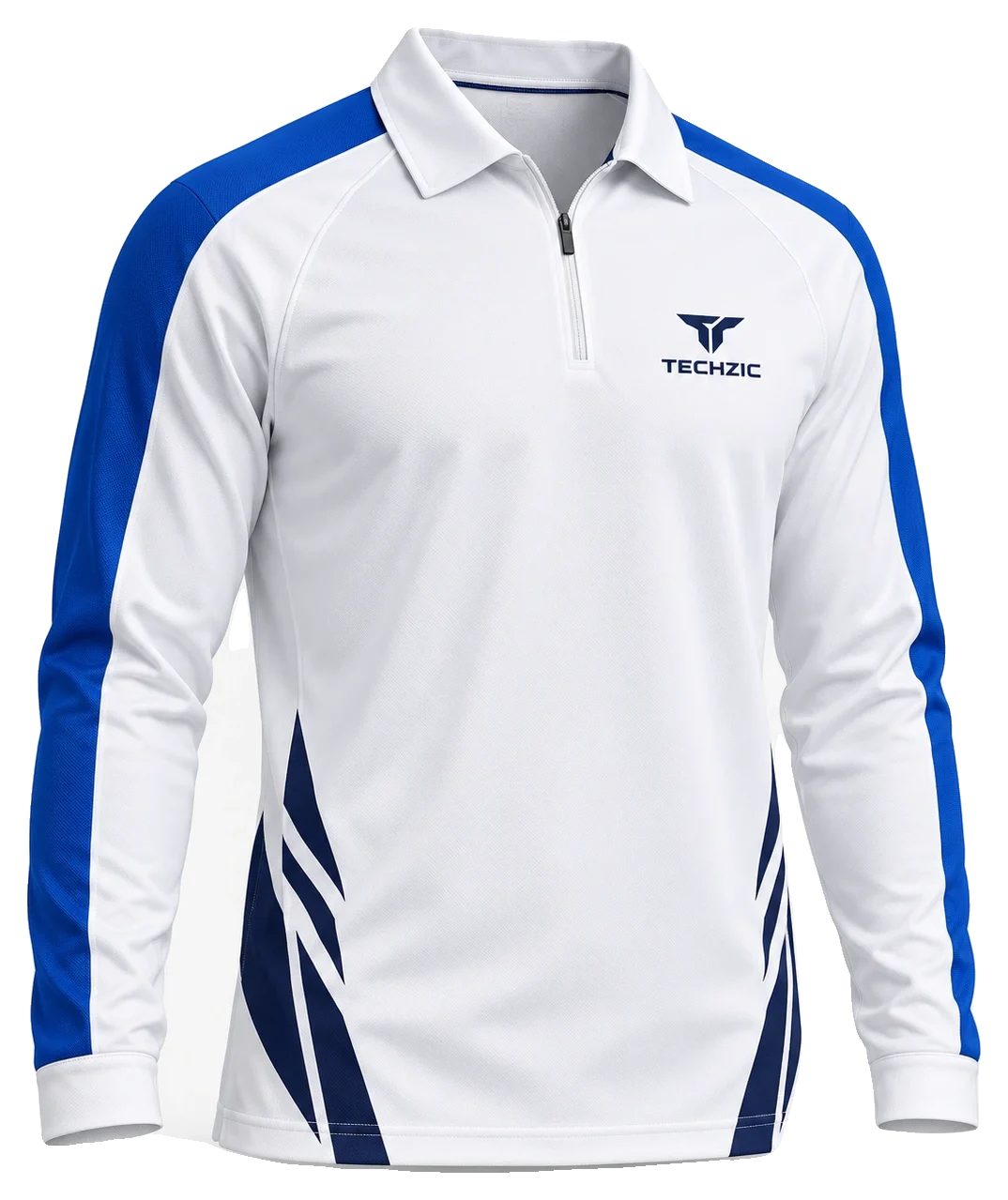 TECHZIC Long-Sleeve Quarter-Zip Polo - Polo Shirts by TECHZIC