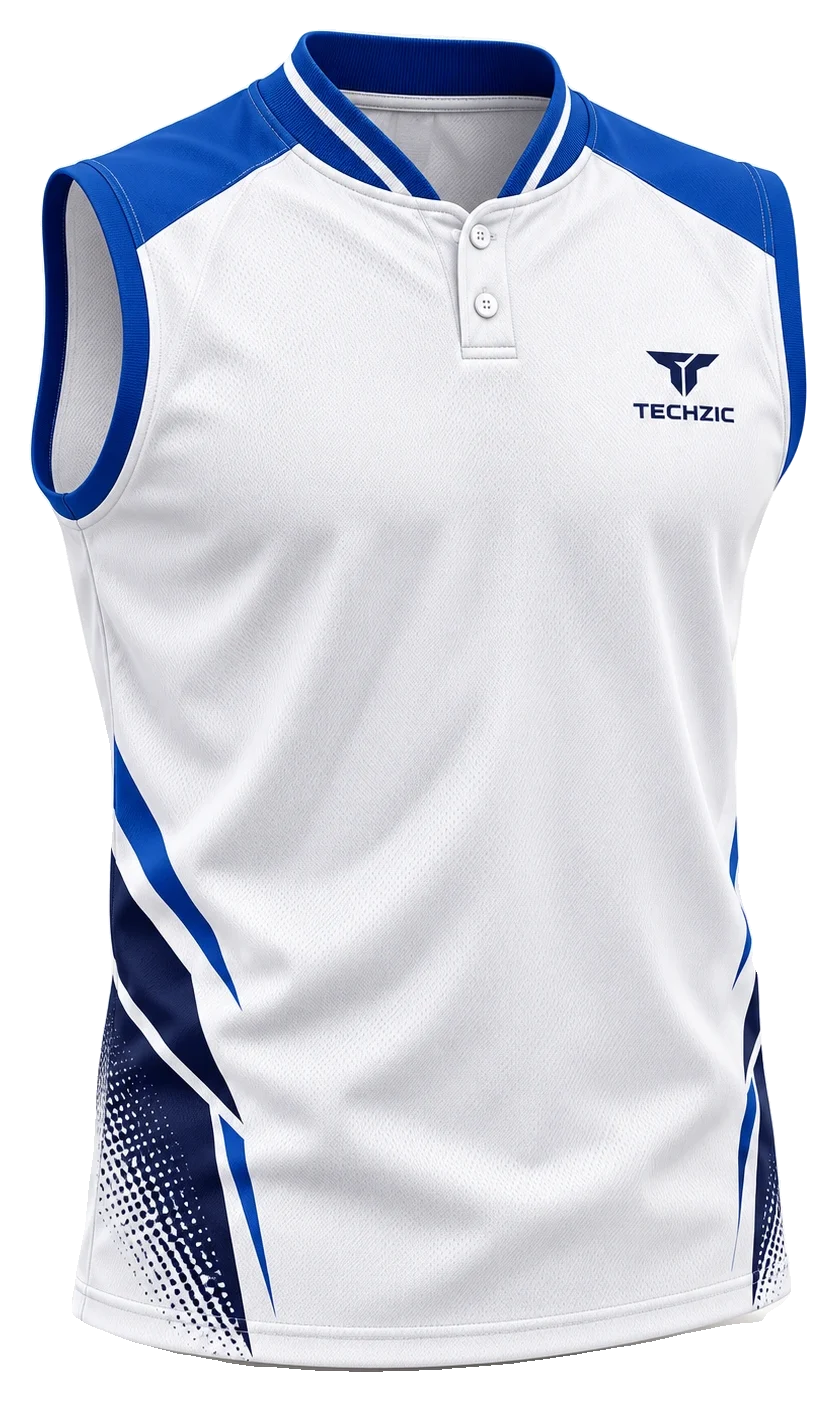 TECHZIC Sleeveless Two-Button Baseball Jersey - Baseball Jerseys by TECHZIC