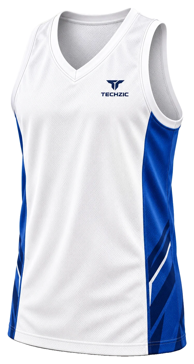 TECHZIC Side-Insert V-Neck Basketball Jersey - Basketball Jerseys by TECHZIC