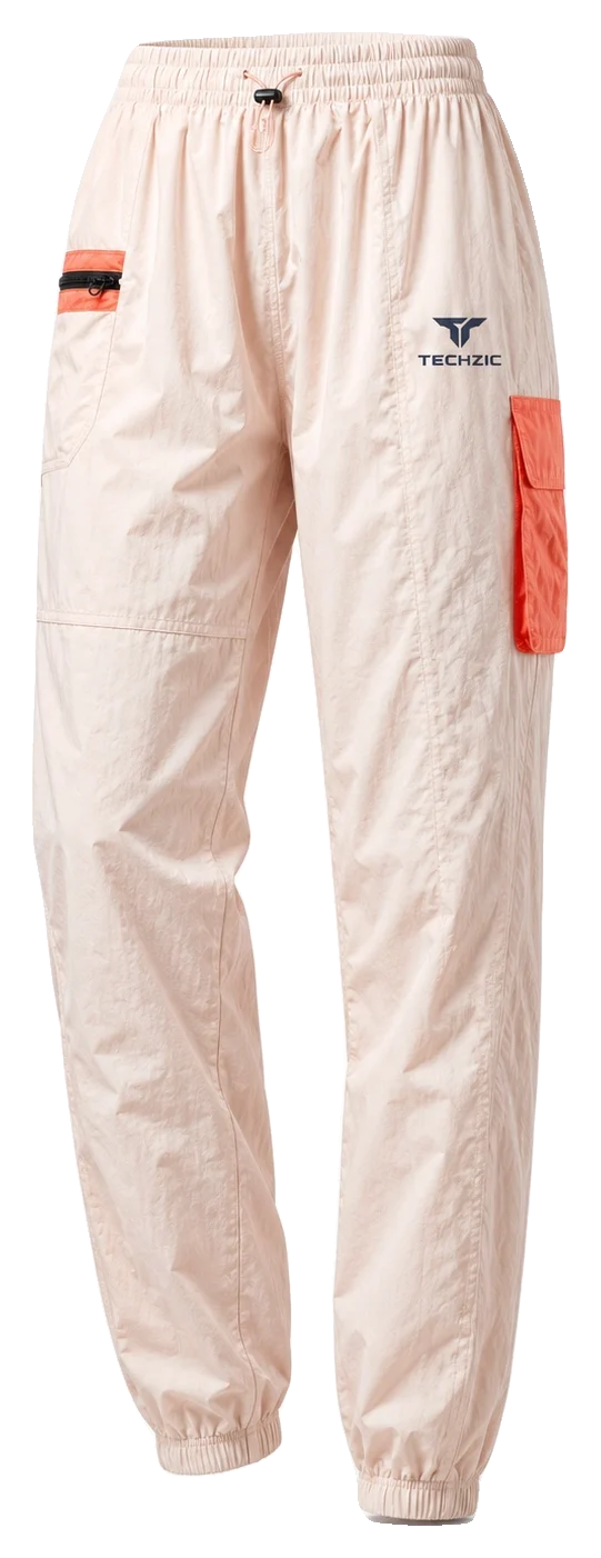 TECHZIC Women's Contrast-Pocket Cargo Pants - Training Pants by TECHZIC