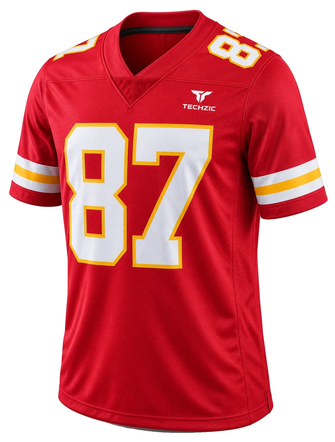 TECHZIC Gold-Stripe Football Jersey - American Football Jerseys by TECHZIC