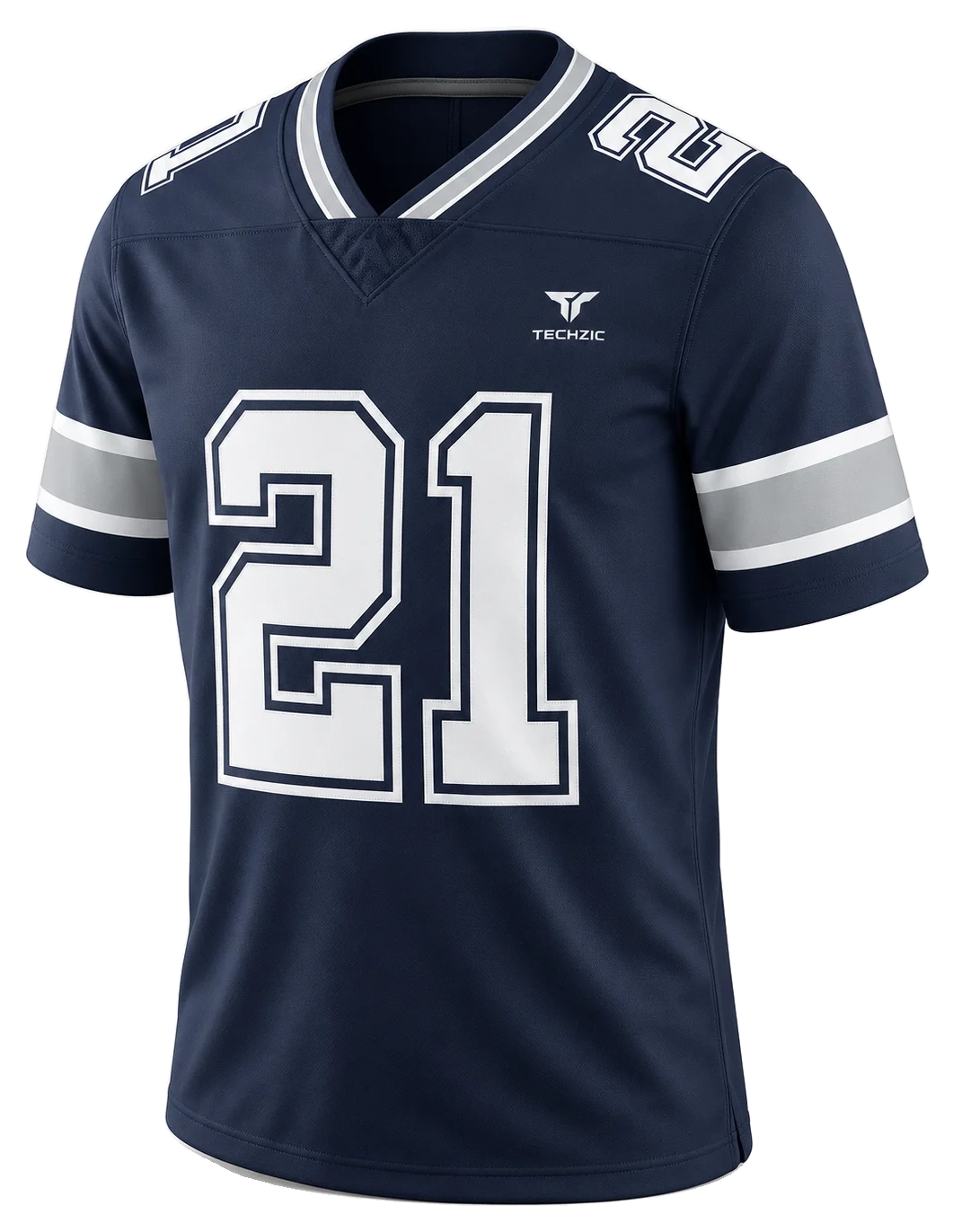 TECHZIC Silver-Trim Football Jersey - American Football Jerseys by TECHZIC