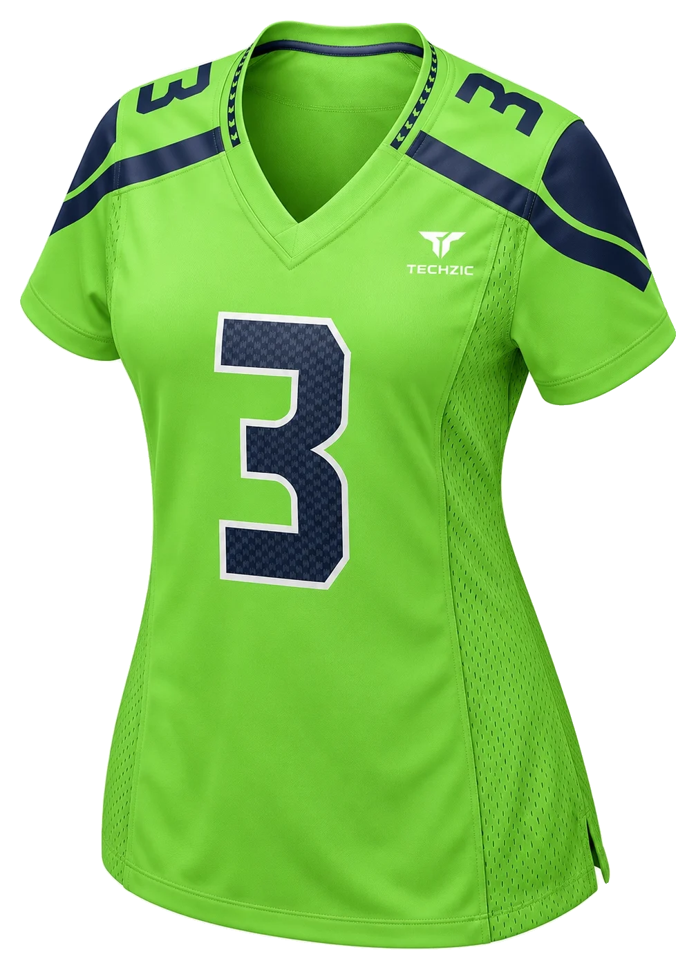 TECHZIC Women's Lime-Yoke Football Jersey - American Football Jerseys by TECHZIC