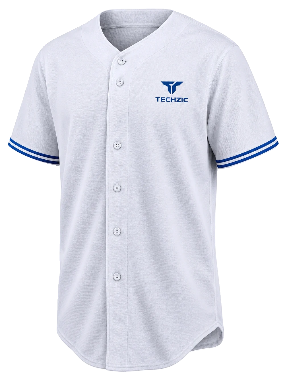 TECHZIC Twin-Stripe Button-Front Baseball Jersey - Baseball Jerseys by TECHZIC