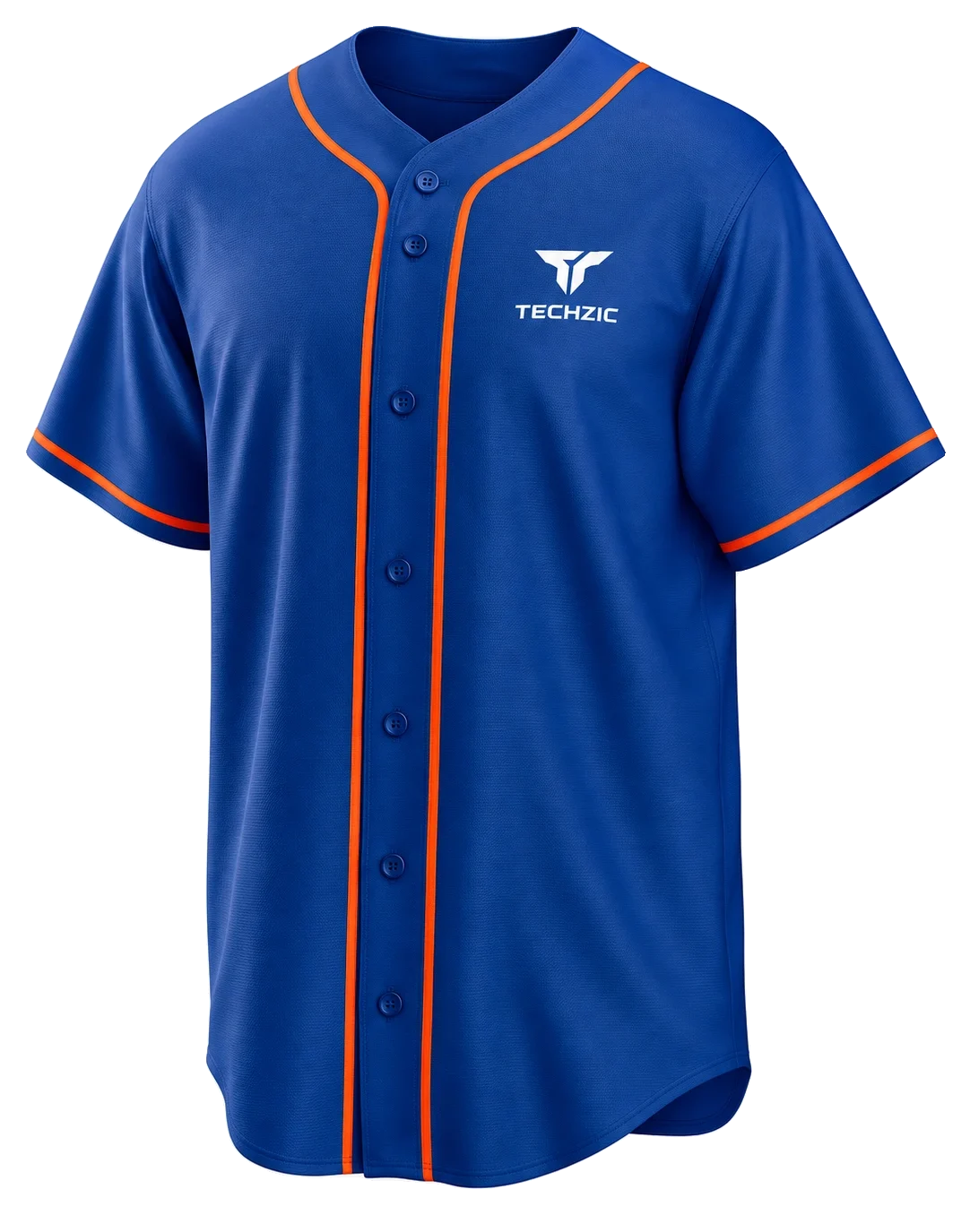 TECHZIC Orange-Piped Baseball Jersey - Baseball Jerseys by TECHZIC