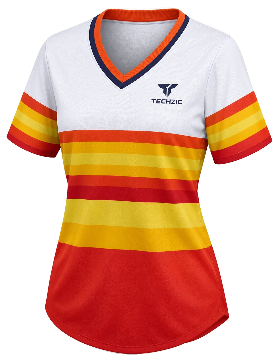 TECHZIC Sunset-Band V-Neck Baseball Jersey - Baseball Jerseys by TECHZIC