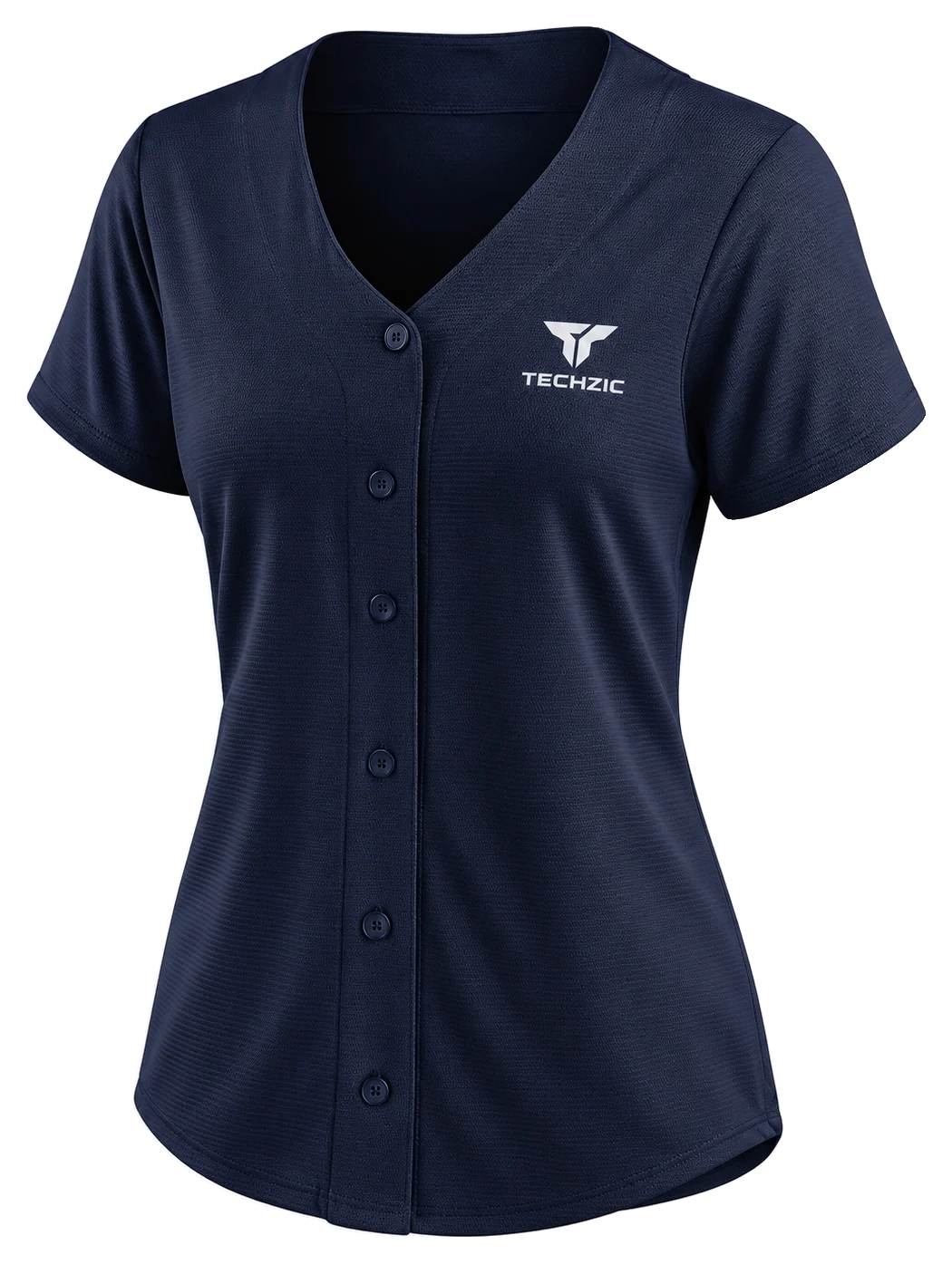 TECHZIC Women's Button-Front Baseball Jersey - Baseball Jerseys by TECHZIC